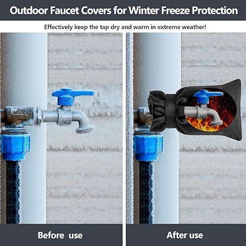 Miniatura 4 de Fundas de grifo para exteriores para protección contra la congelación en invierno, 7.8 pulgadas de alto x 5.7 pulgadas de ancho, calcetines de