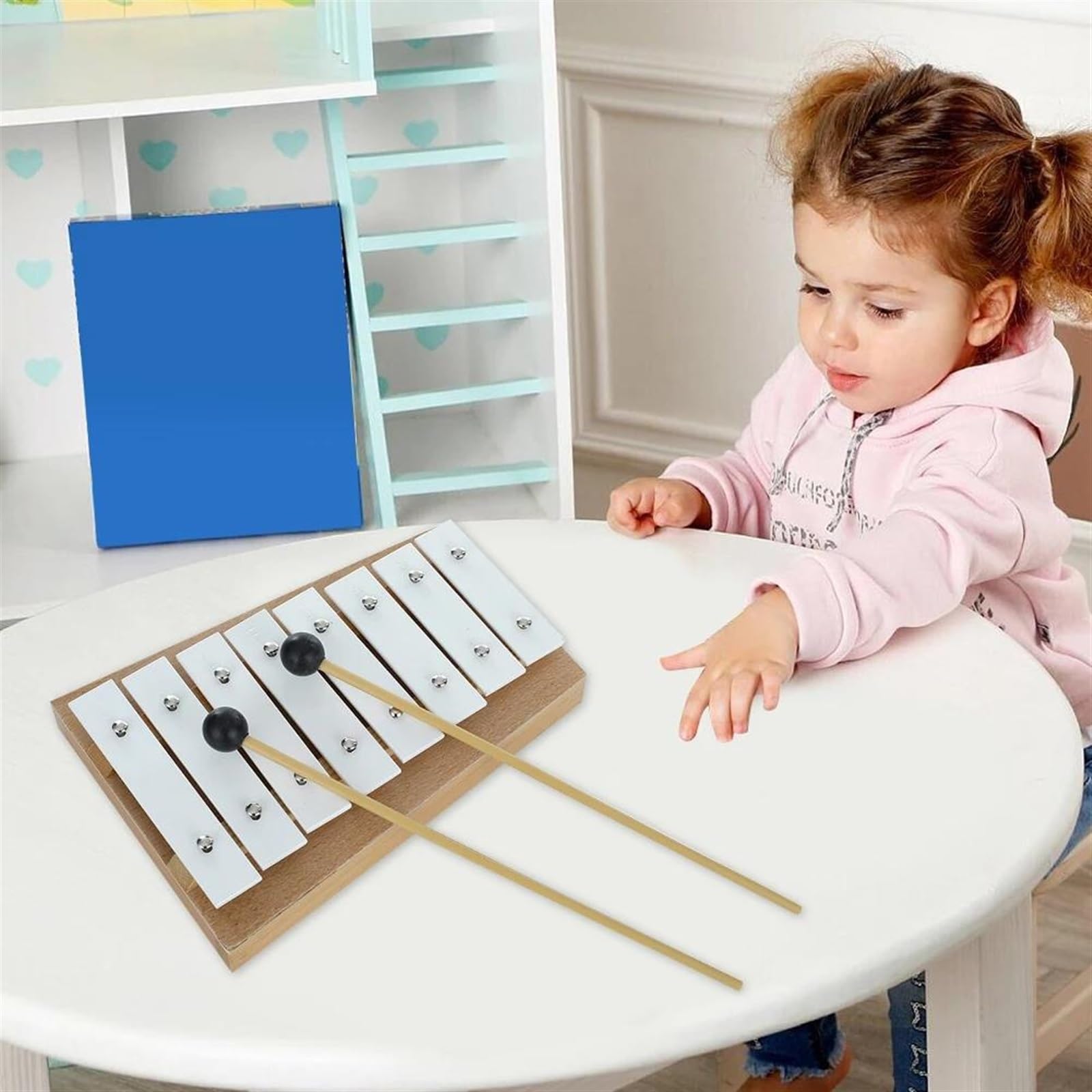 El instrumento de percusión de xilófono Glockenspiel de 8 notas para principiantes produce un tono brillante Kit De Glockenspiel Profesional