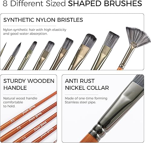 Miniatura 6 de Inburit Juego de pintura acrílica para adultos, niños, suministros de arte, kits de pintura para adultos con 18 pinturas acrílicas (0.8 onzas