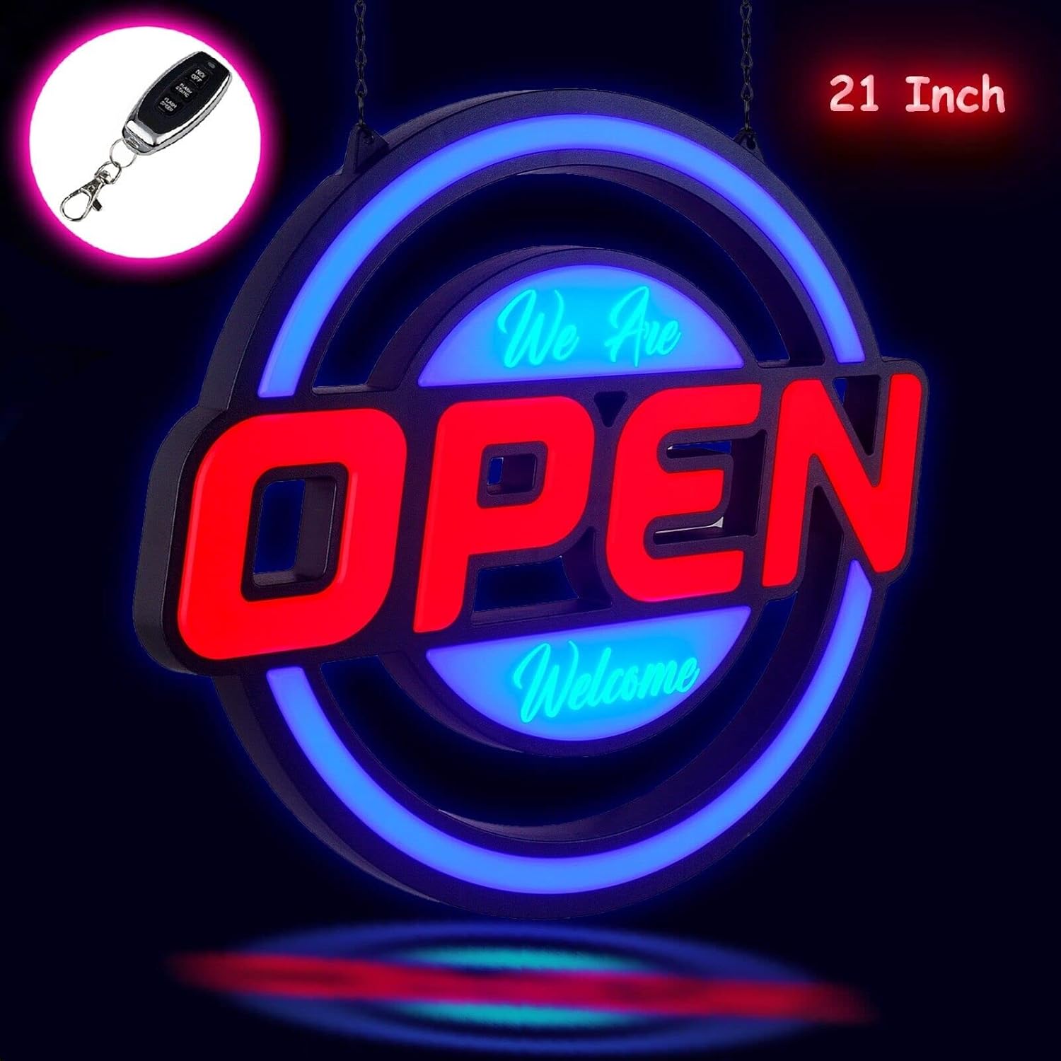 GreenCube 21"x19" Open Sign - Ultra Bright Jumbo LED Neon Large Open Sign - Remote Controlled - Get Your Business Seen Day or Night - Image 9