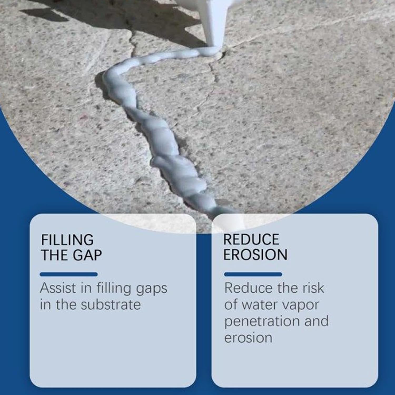 Concrete Crack Filler, Concrete Crack Sealant, Adhesive Sealant Foundation Hole Fixing for Construction Exterior Interior Landscaping Driveway Outdoor