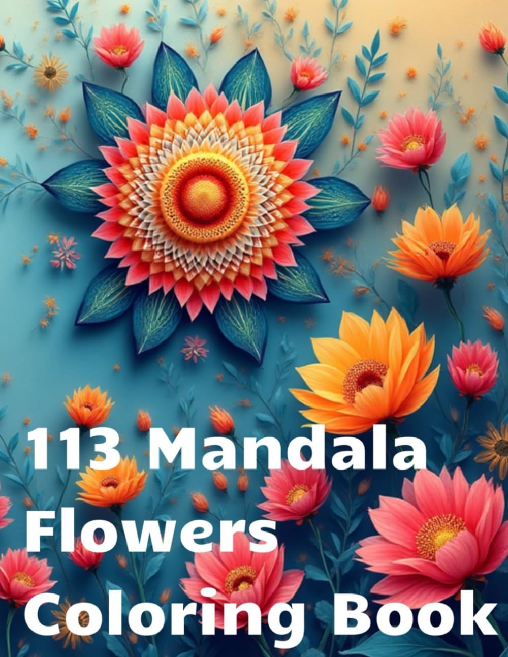 113 Mandala Flowers Coloring Book: An Amazing Mandalas Coloring Book with Beautiful Designs | Flower Mandalas, Relaxation Patterns & Art Therapy for Adults
