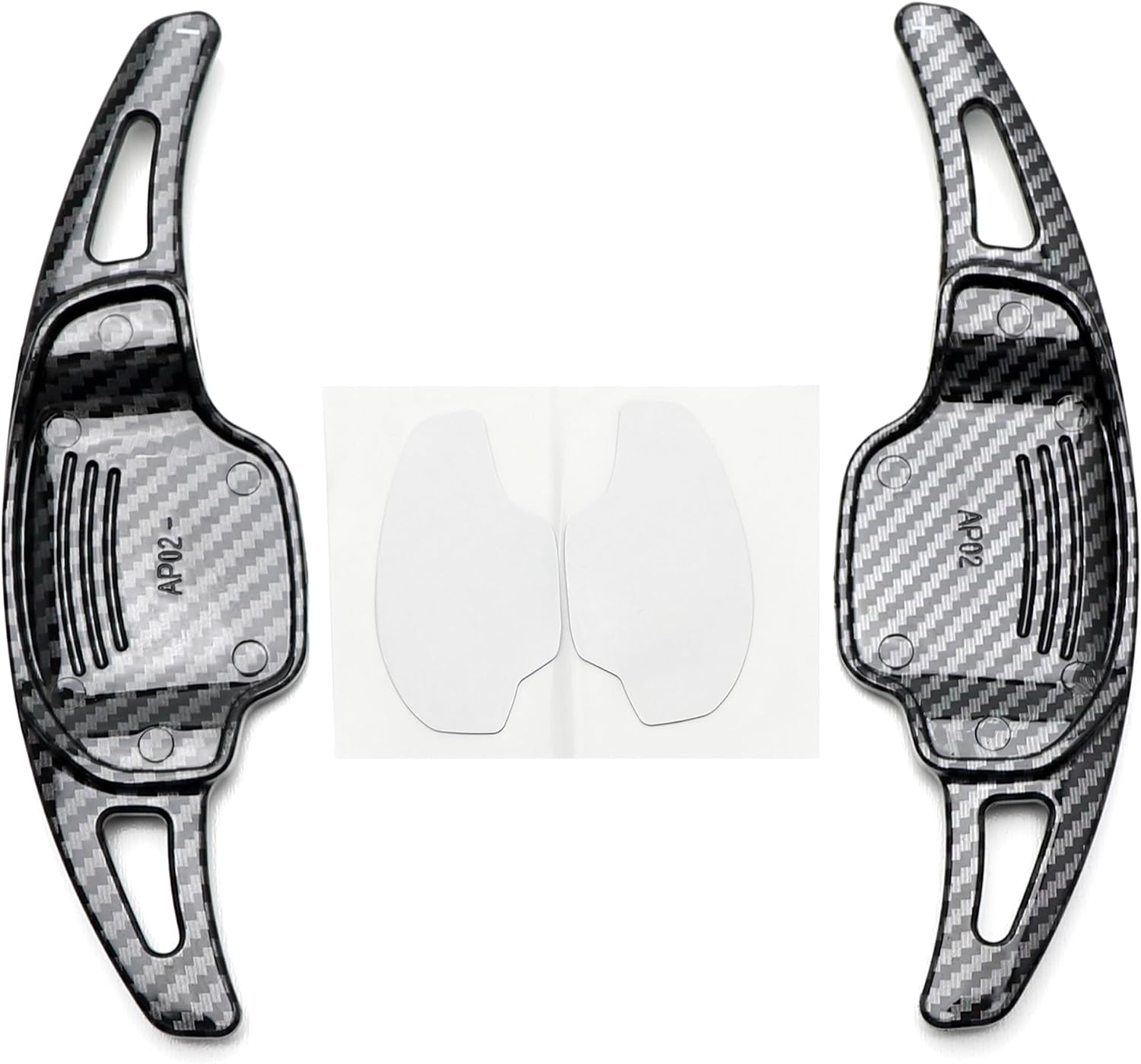 iJDMTOY Twill-Weave Carbon Fiber Pattern Style Larger Paddle Shifter Extensions Compatible with Chevrolet 2012-15 Camaro, 2016-19 Cadillac CT6 XT5, Buick Regal Lacrosse, etc