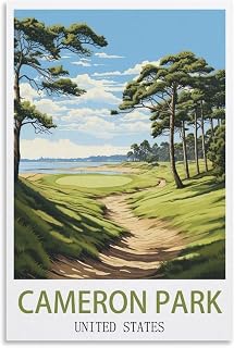 XWYMXZ Cameron Park Vintage Travel Posters Tree 08x12inch(20x30cm) Modern Canvas Wall Art Posters for Living Room Decor Paintings for Home Decoration