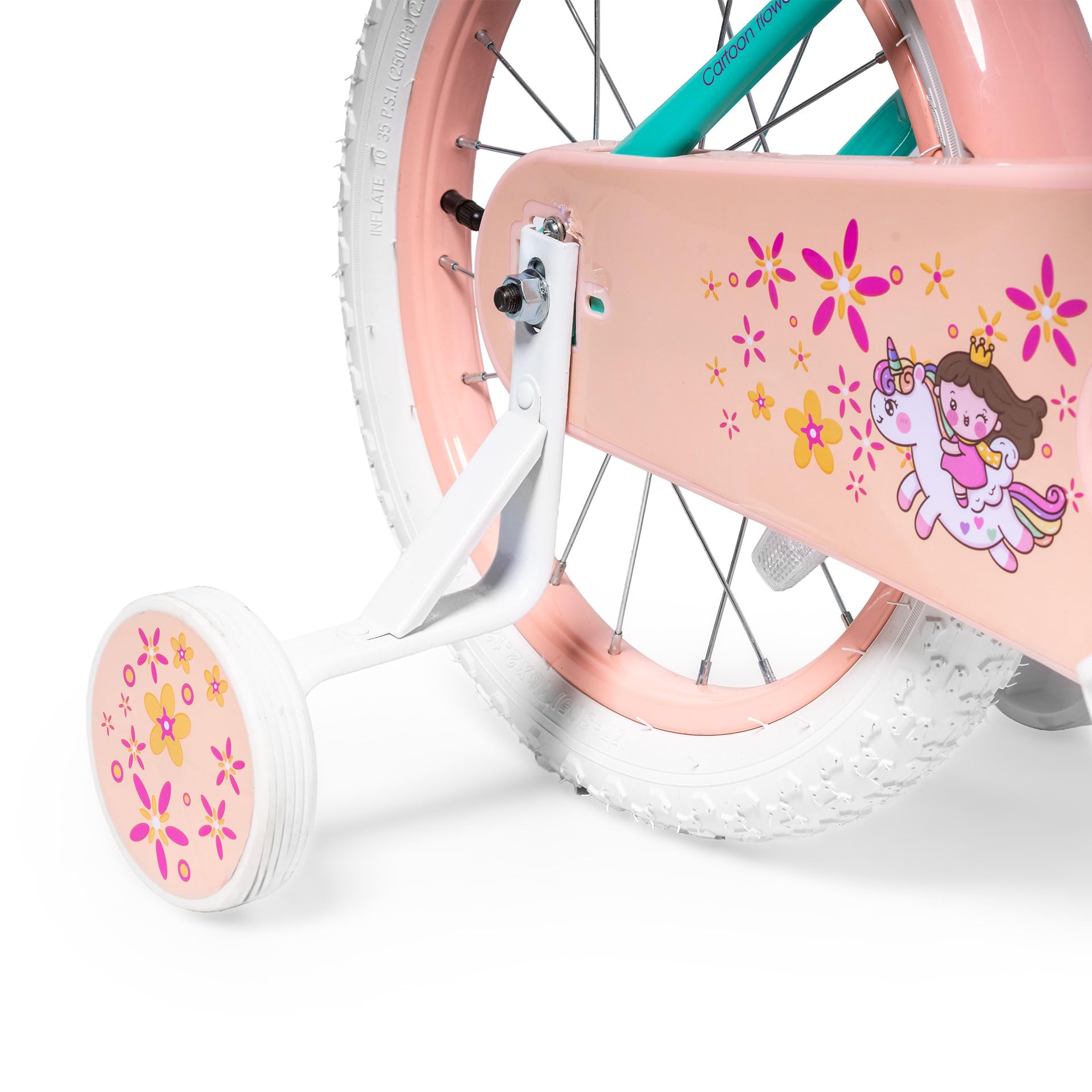 ATAA Bicicleta Infantil Kitty 12 y 16 Pulgadas con Ruedines Desmontables Cesta y Serpentinas Bicicleta para Niñas con Frenos Reflectores y Cuadro de Acero