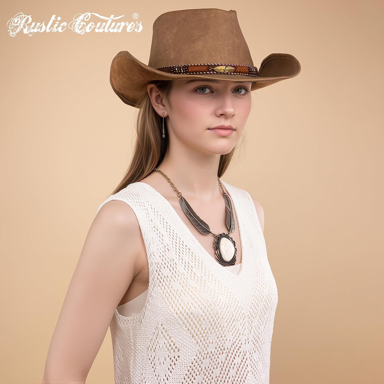 Rustic Couture's Western Necklace for Women Cowgirl Vintage Turquoise Country Jewelry - Image 5