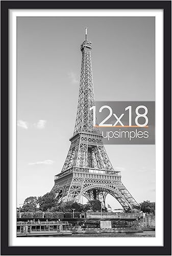 Miniatura 1 de upsimples Portarretratos de 12 x 18 pulgadas, para exhibir fotos de 11 x 17 pulgadas con paspartú o de 12 x 18 pulgadas sin paspartú, marco de fotos