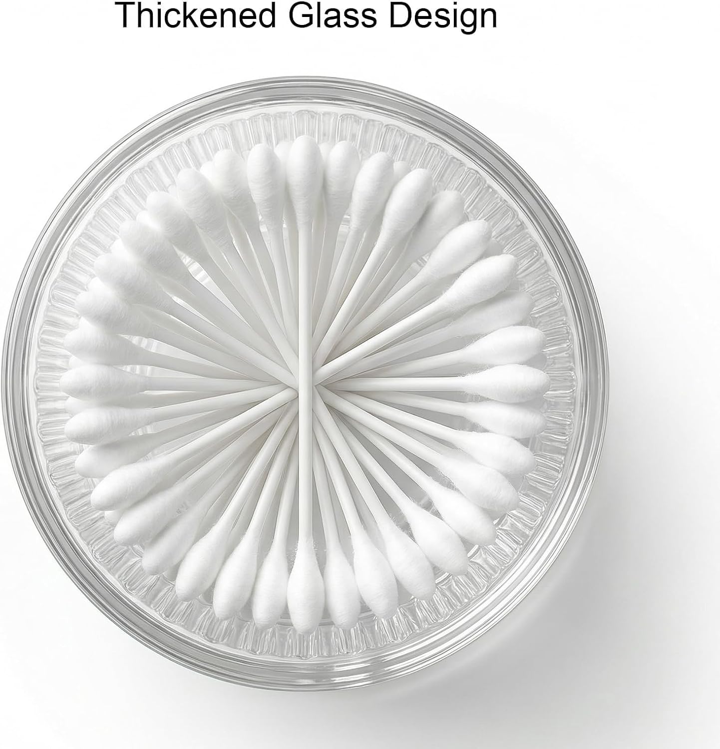 rejomiik 2 Pack Glass Qtip Holder Dispenser, Bathroom Canister Apothecary Jars with Lids, Vanity Makeup Accessories Storage Organizer for Cotton Swabs, Cotton Balls, Pads, Floss Picks, Clear