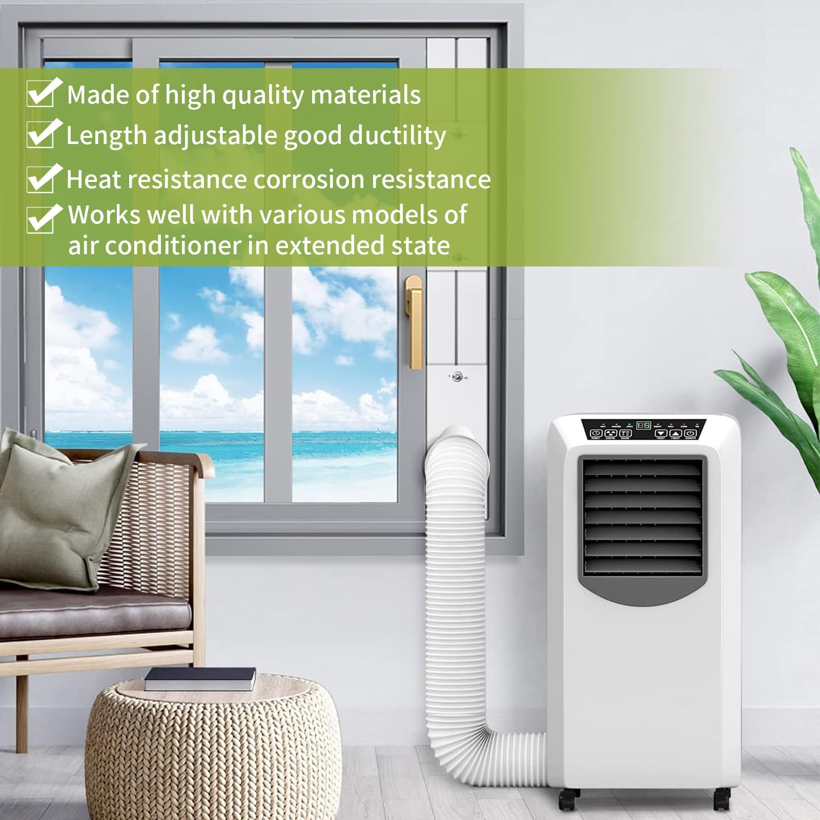 Tubo Condizionatore Portatile, Tubo per Condizionatore Portatile L2 m Ø 150 mm, Tubos Climatizzatore Portatile Universale, Tubos Flessibile per Climatizzazione d'Aria, Asciugatrici, Cappa Aspirante