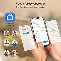 Vista 3 de Cerraduras inteligentes WiFi: cerradura de puerta delantera SMONET con huella dactilar, entrada sin llave con teclado electrónico digital y control