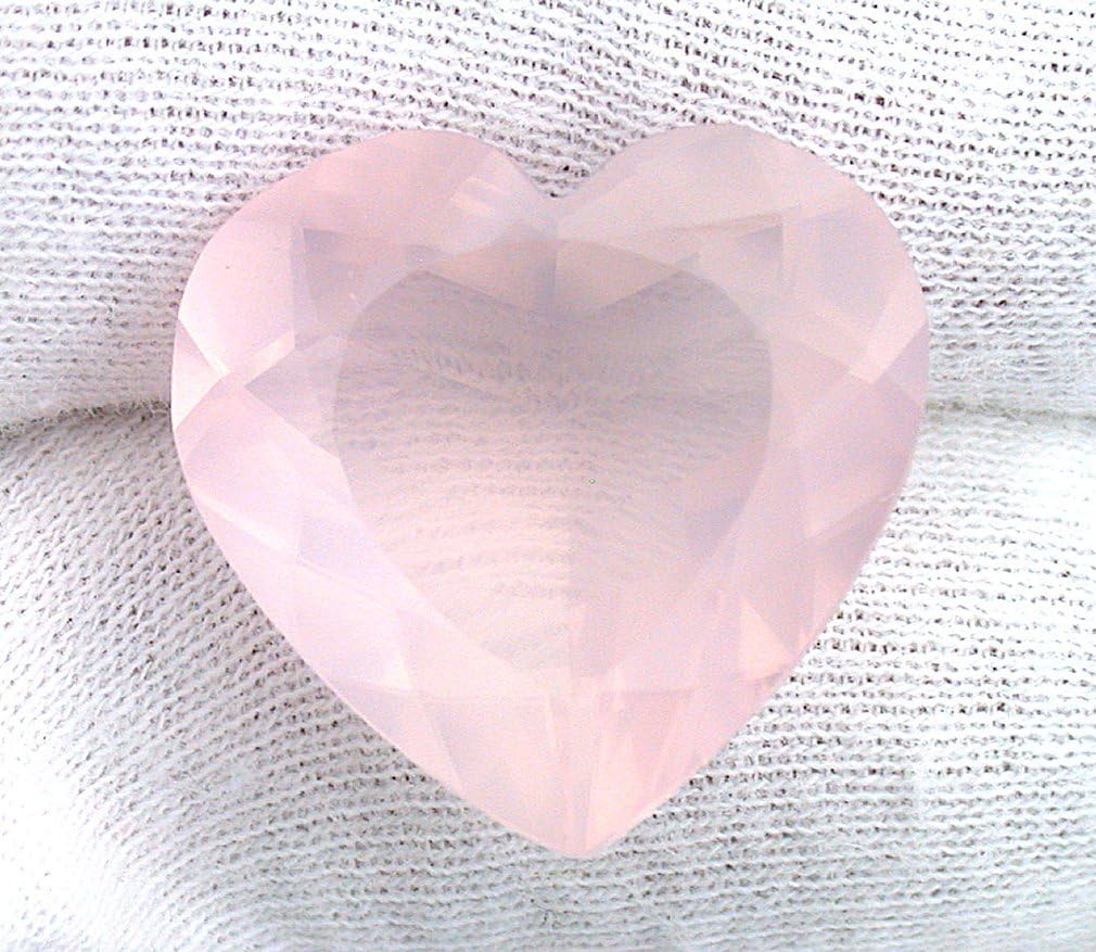 18.24 Carat Madagascar Rose Quartz Heart Gem Stone Gemstone Faceted Natural