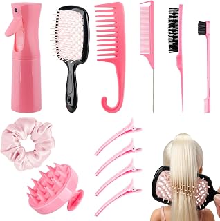 9 PCS Doll Hair Brush Set Compatible with American Girl | Doll Hair Brush Set with Styling Tools, Detangle and Style Wigs, Compatible with American Girl Doll Accessories