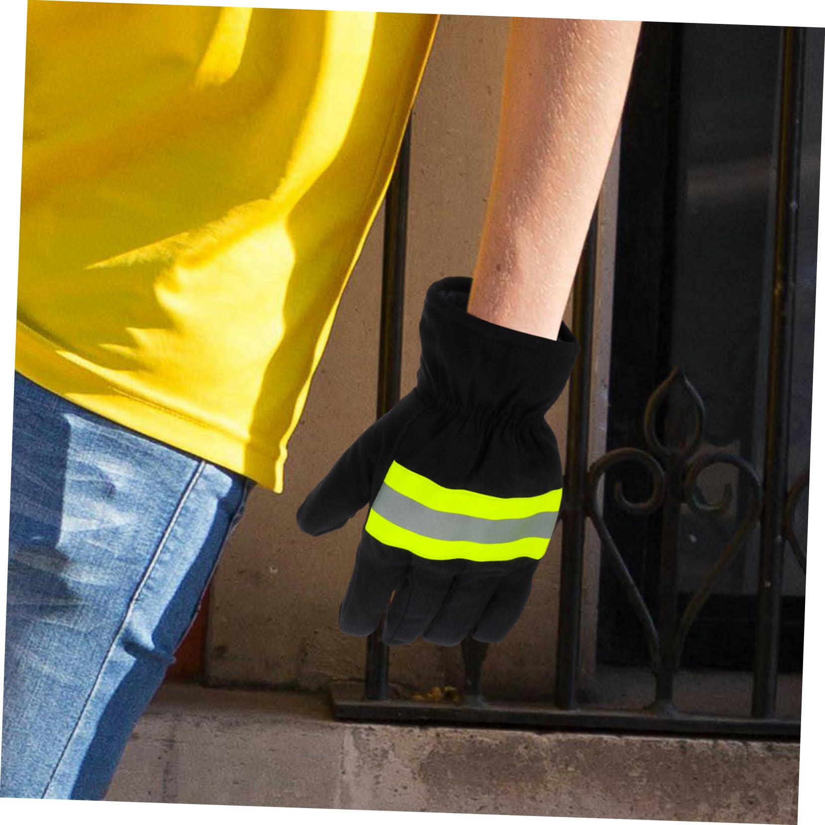 Gatuida 3paia Guanti Antincendio Professionali Guanti Di Sicurezza Isolati Con Striscia Riflettente Alta Resistenza Al Calore Per Lavori Di Emergenza e Antincendio