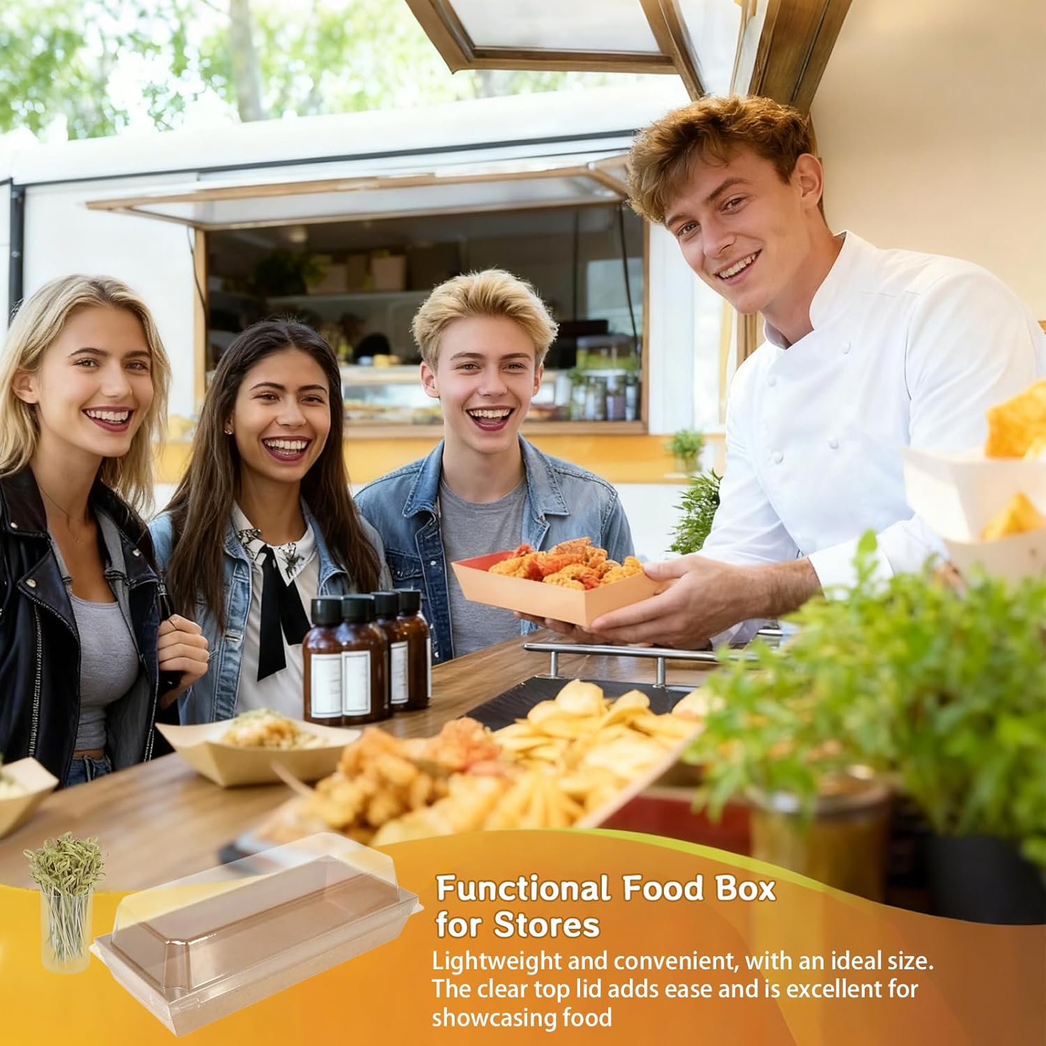 110 Pack Paper Charcuterie Box with Clear Lids 7.5 Inch Disposable Brown Paper Food Container with Cocktail Picks Labels and Hemp Rope Set for Sandwich Chocolate Covered Cookies Dessert