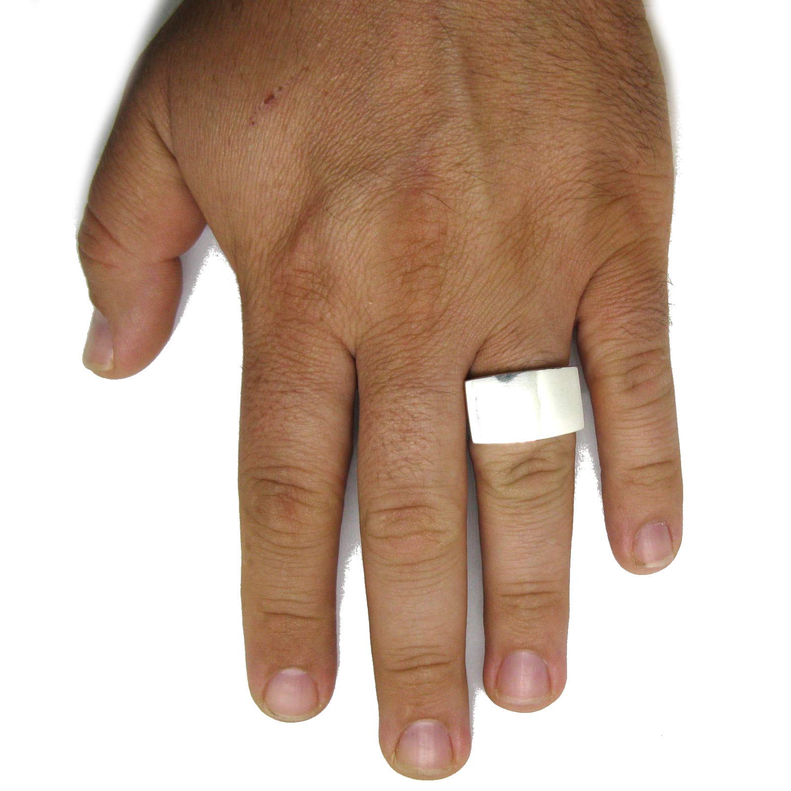 Anillo de sello liso de plata esterlina para hombre grabado sólido 925 R001990 Empress