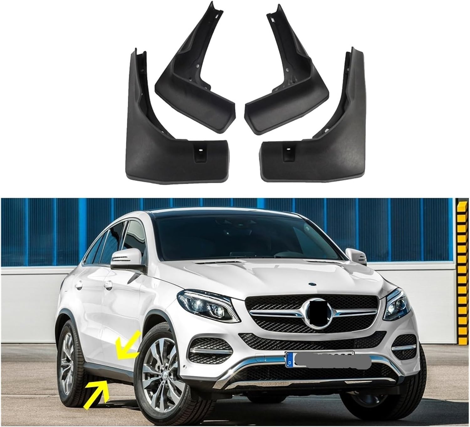 Mudguards Fender Flare Compatible with Mercedes Benz GLE Class Coupe C292 2015 2016 2017 2018 Mud Flaps Guard Splash Fenders Car Accessories(NO Running Board)