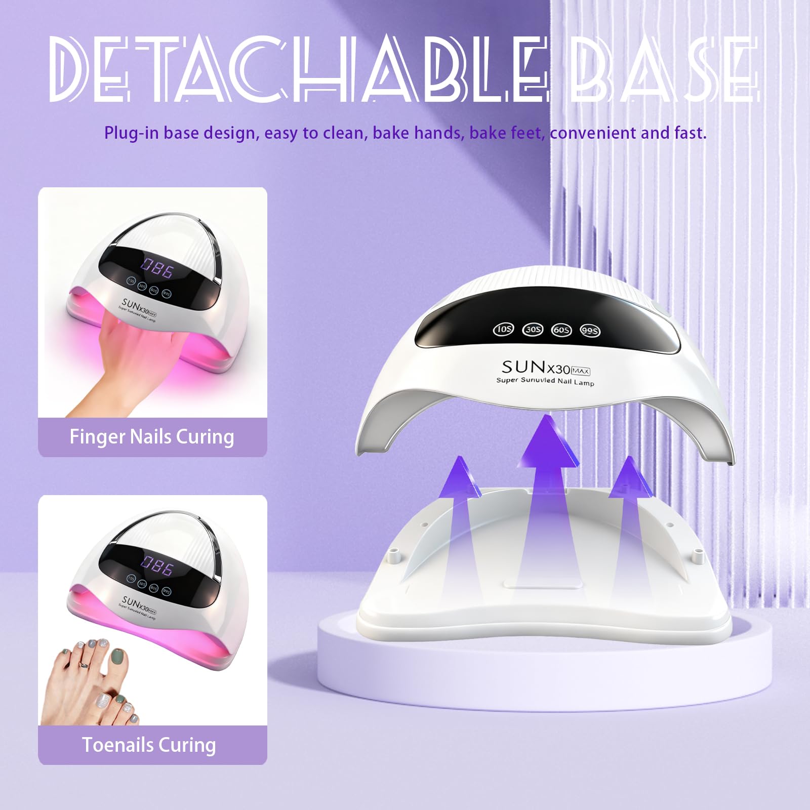 LÁMPARA UV/LED PARA UÑAS 500 W - Secador de uñas con 90 LED y sensor automático