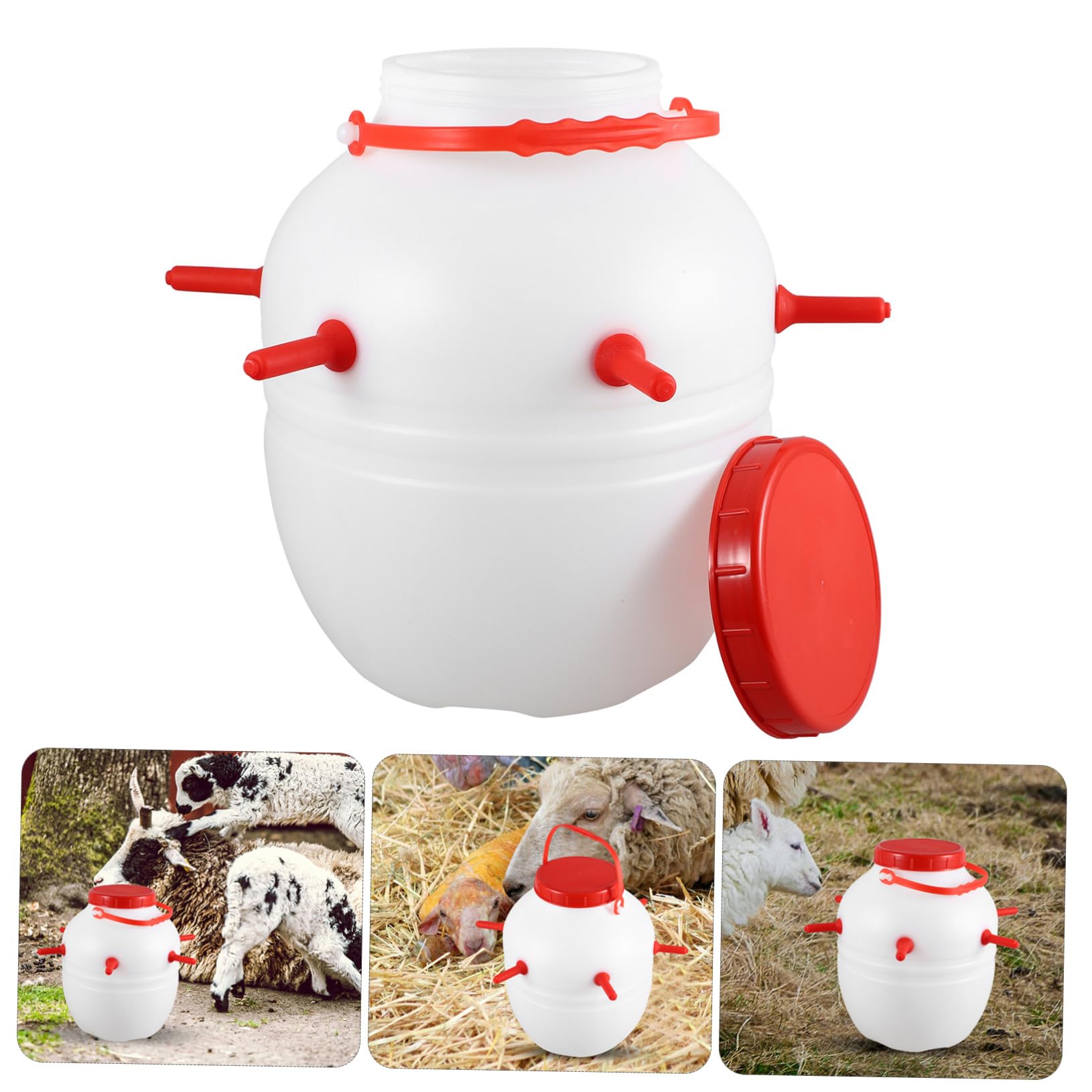 Biberón de Silicona para Corderos y Terneros Botella de Alimentación Gruesa y Resistente Capacidad con Tetinas para Ovejas Cerdos y Perros Material
