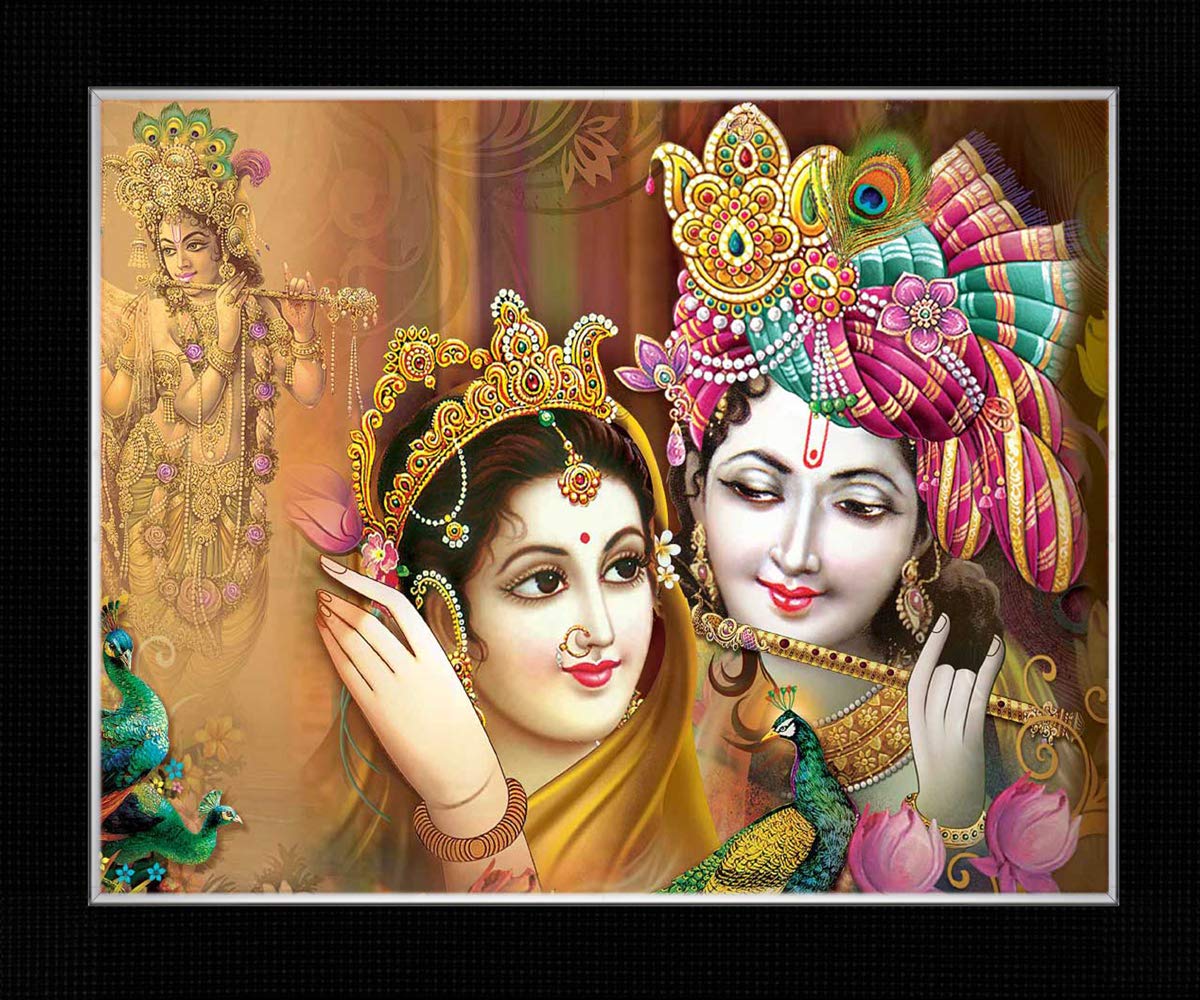 Shree Handicraft Lord Radha Krishna Painting Photo Frame Wall Mount