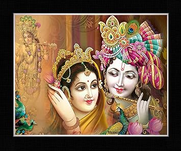 Shree Handicraft Lord Radha Krishna Painting Photo Frame Wall Mount Frame for Home Deco (8inch X 10 inch X 0.5 inch) Acrylic Sheet Use