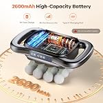 16-Head Electric Massage Gun, Deep Tissue Muscle Massager for Back Neck Shoulder Pain Relief, Rechargeable Handheld Massager for Office Gym Home (Gray)