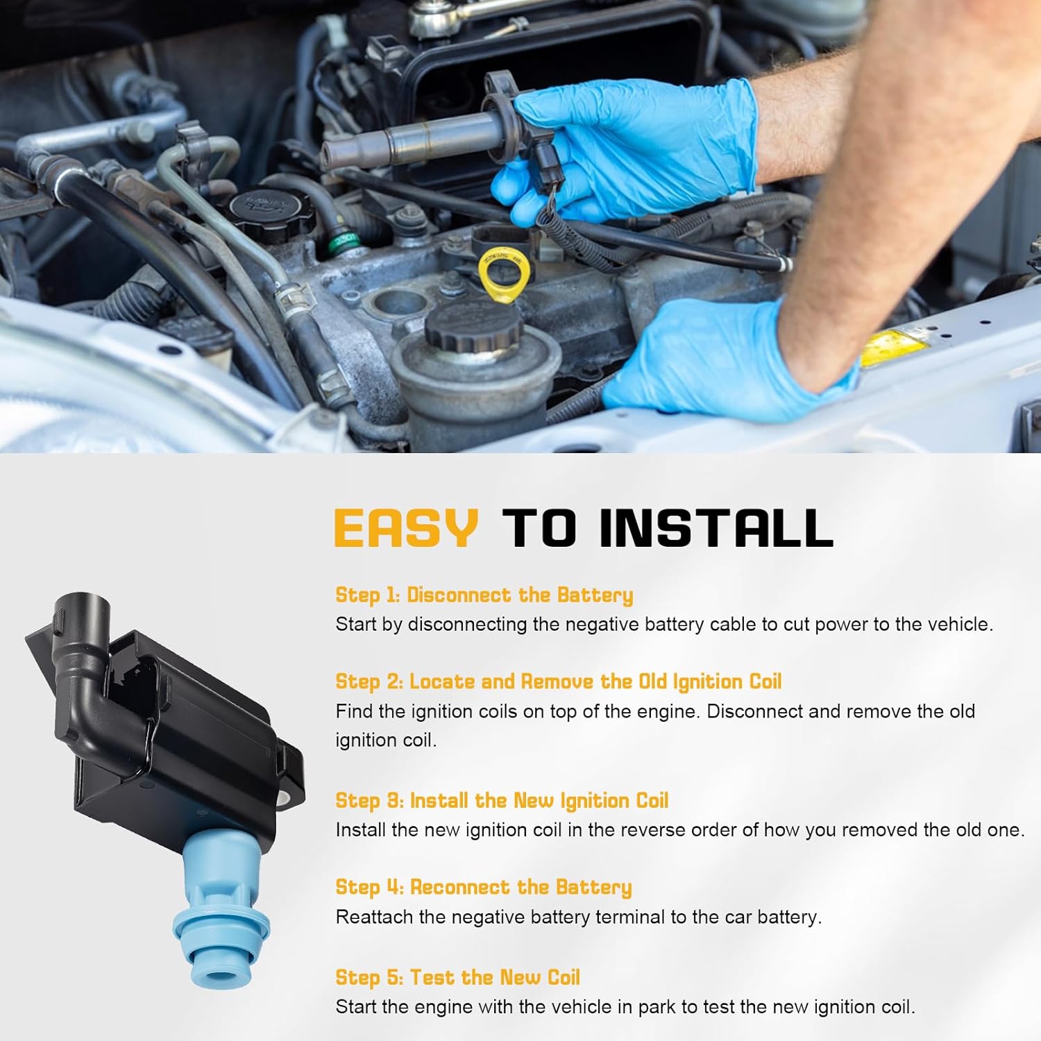 QYL Ignition Coil Pack Replacement for V6 3.0L 1998-2005 Lexus GS300, 2001-2005 Lexus IS300, 1998-2000 Lexus SC300, 1998 1999 2000 2001 2002 2003 2004 2005 Lexus, UF228, Set of 3