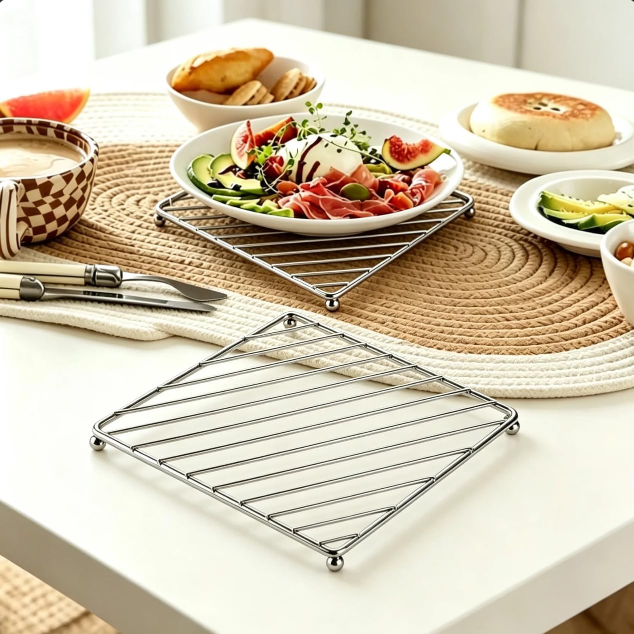 2 Pack Trivets, Rectangle Heat Resistant Pot Holder