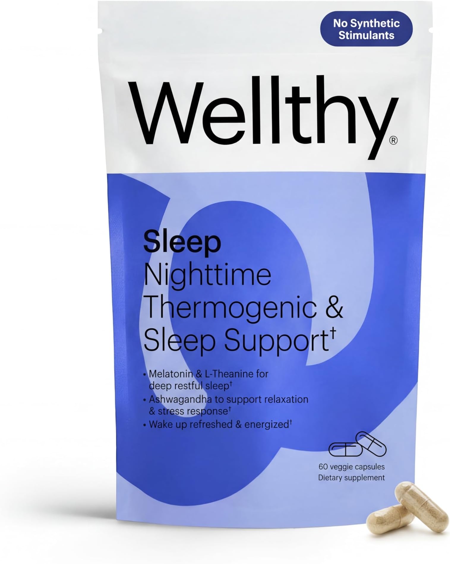 - Wellthy Night Time Thermogenic - Vitamin B6, Ashwagandha & Melatonin - Nighttime Thermogenic for Women - Belly Thermogenic - Natural Weight Loss Supplements for Women, 60 Count Capsules