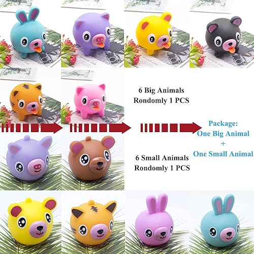 Miniatura 2 de Juguete para apretar para niños, juguetes de descompresión para niños, juguete de liberación de estrés con diseño de conejo, oso tigre, oso, cerdo,