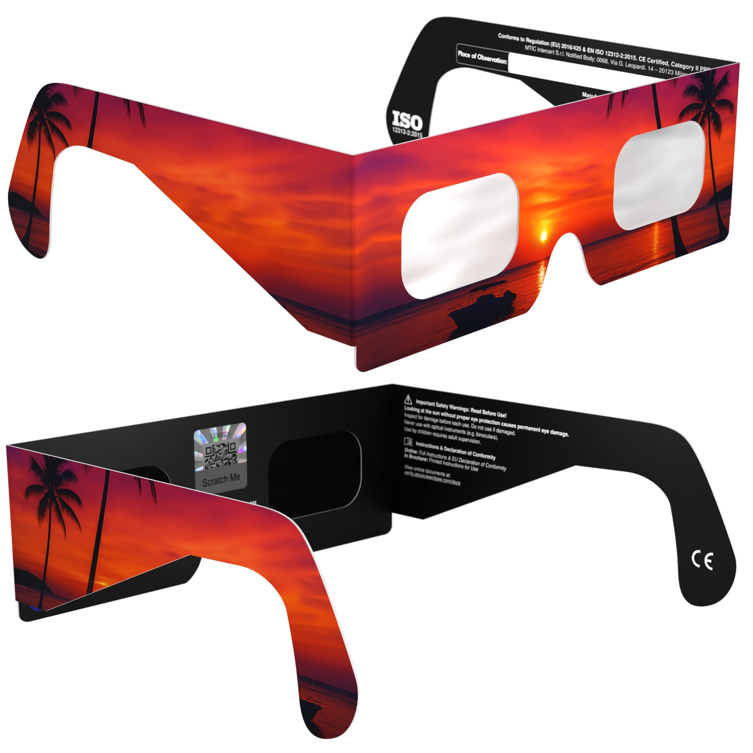 Absolute Eclipse Sonnenfinsternis Brille 2026 zum Sehen der Sonnenfinsternis - ISO 12312-2 CE Zertifiziert - 12. August 2026 - Erwachsene Kinder - EU Hersteller Anerkannt AAS - 55+ Designs