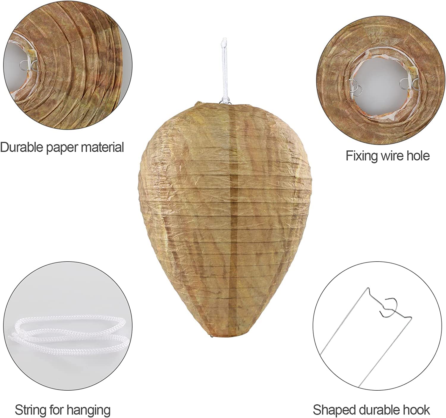 SZZETK 5 Pièces De Nid De Guêpe Artificiel, Suspension Wasp Nest