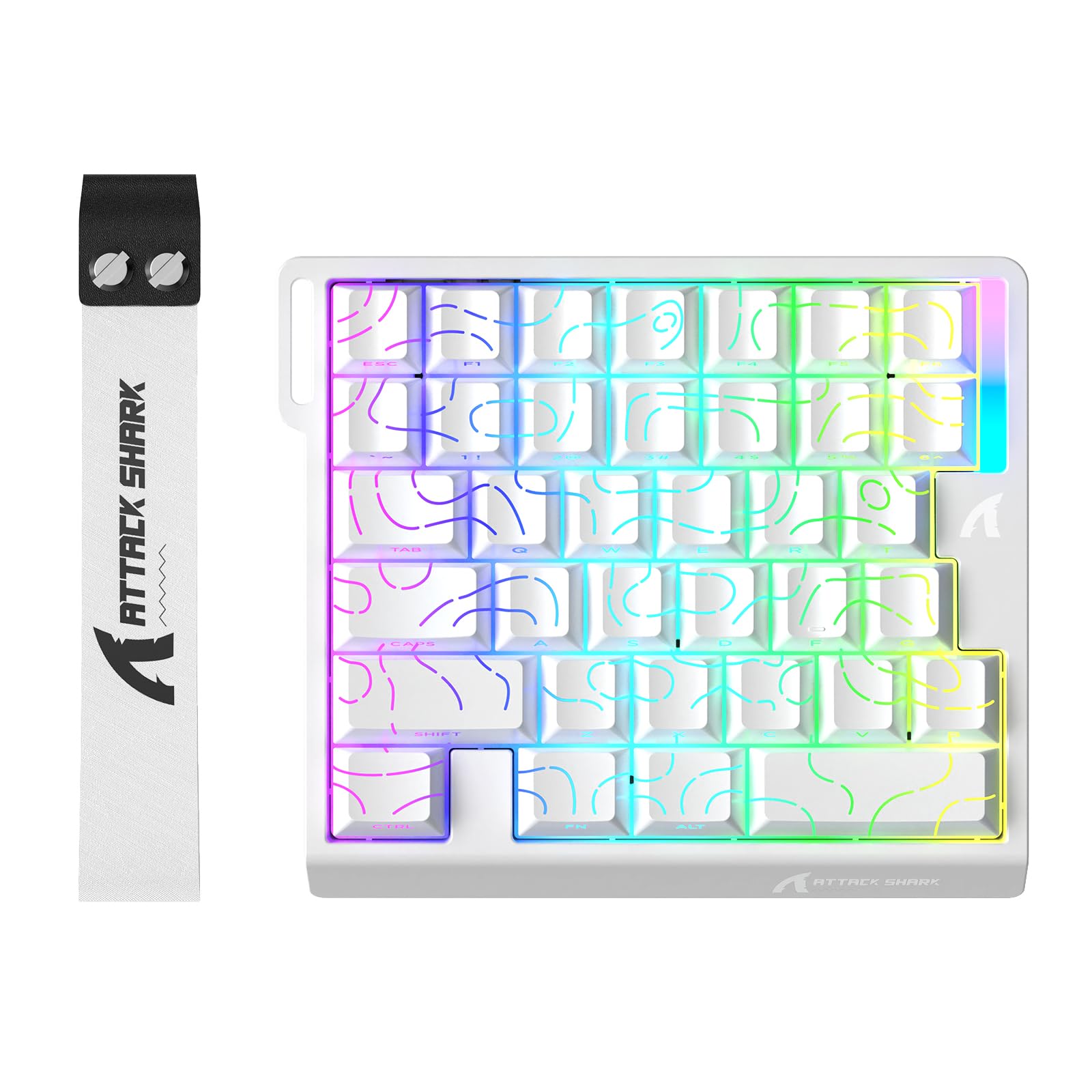 ATTACK SHARK M36 HE Teclado Gaming Manual interruptores magnéticos, tasa sondeo 8000Hz, RT 0,01mm, amortiguación 5 Capas Sonido HiFi, escaneo 128K, latencia 0,125ms,