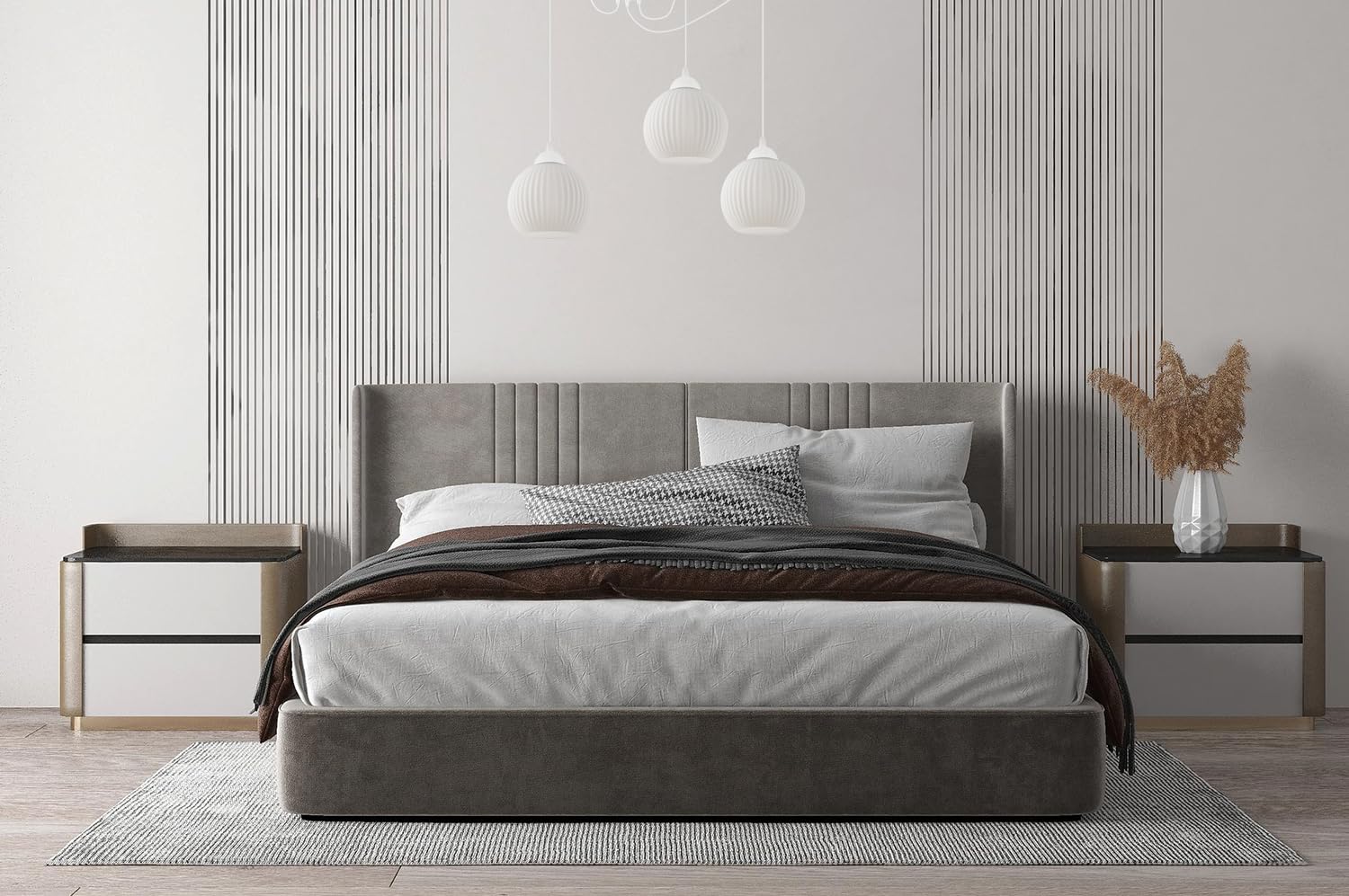 Light Home Riffle Araignée Lustre Suspendu - Lampe Plafond Moderne pour Chambre Salon et Cuisine Style Loft - Métal et Verre - E27 avec 3 Lumières - Abat-Boule - Blanc