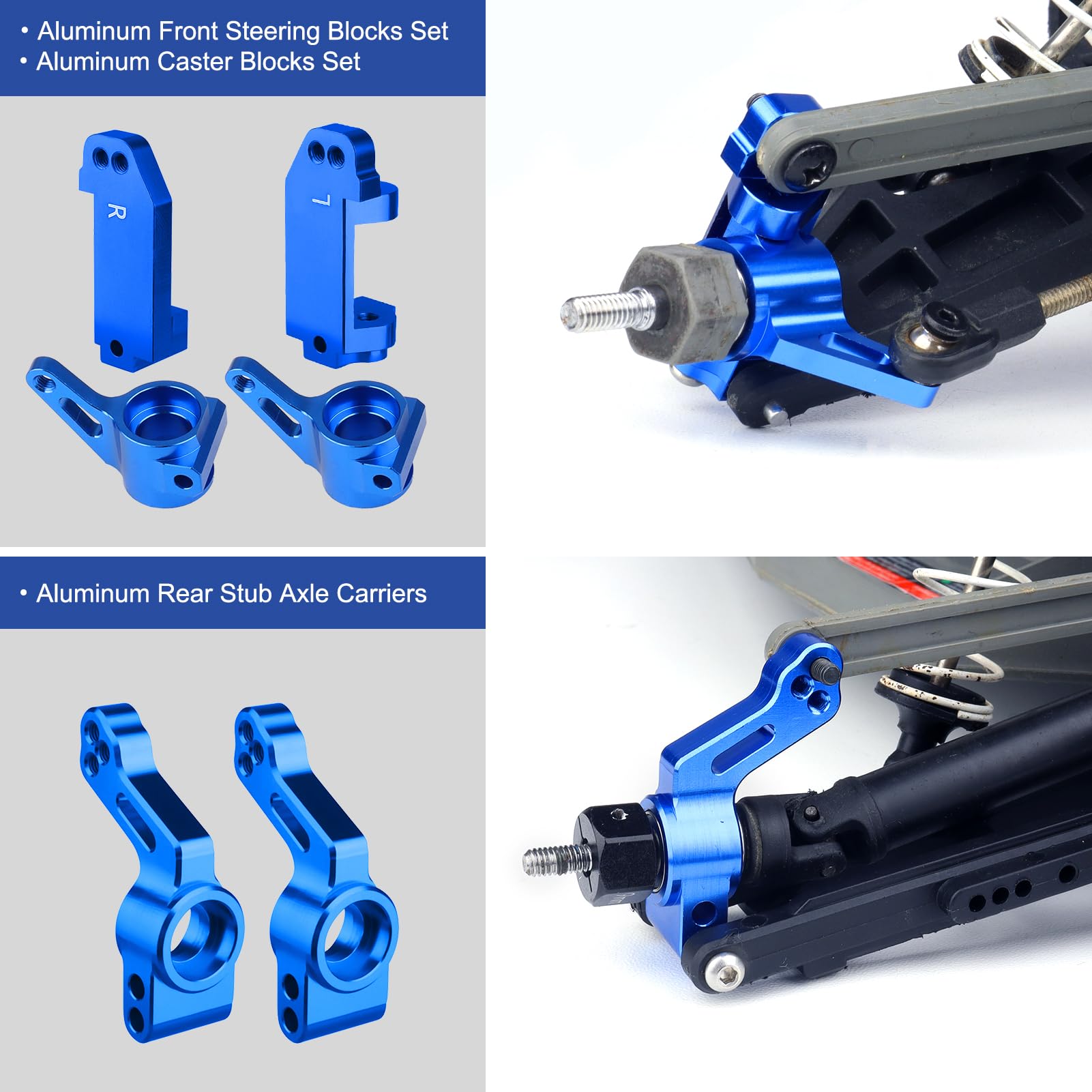 Pièces Direction Traxxas Slash 4x4 – Articulations, Porte-essieux – Noires – Neuf