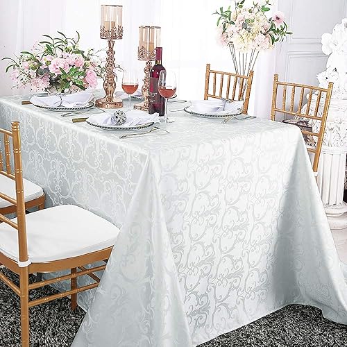 Miniatura 9 de Manteles rectangulares de poliéster de damasco de Versalles Chopin de 72 x 120 pulgadas, para restaurante, cocina, comedor, boda, fiesta, banquete,