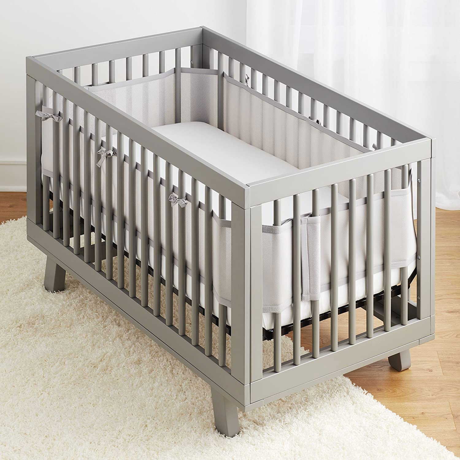 Tours de Lit Bébé,Tours de Lit en Maille Respirant,Contour de Lit Bébé Respirant,Doublure en Maille 4 Côtés,avec Circulation de l'air Doublure en Maille,pour Enfant Garçon Fille