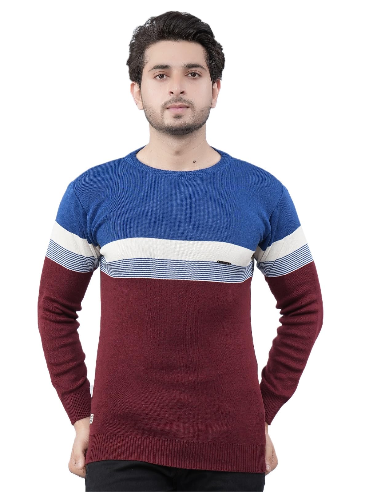 feverfew Mens Stylish Soft Sweater | Men's Sweater | Self Design | Casual wear Sweater for Men | Full Sleeves Sweater | Self Design Round Neck Sweater-picture-3