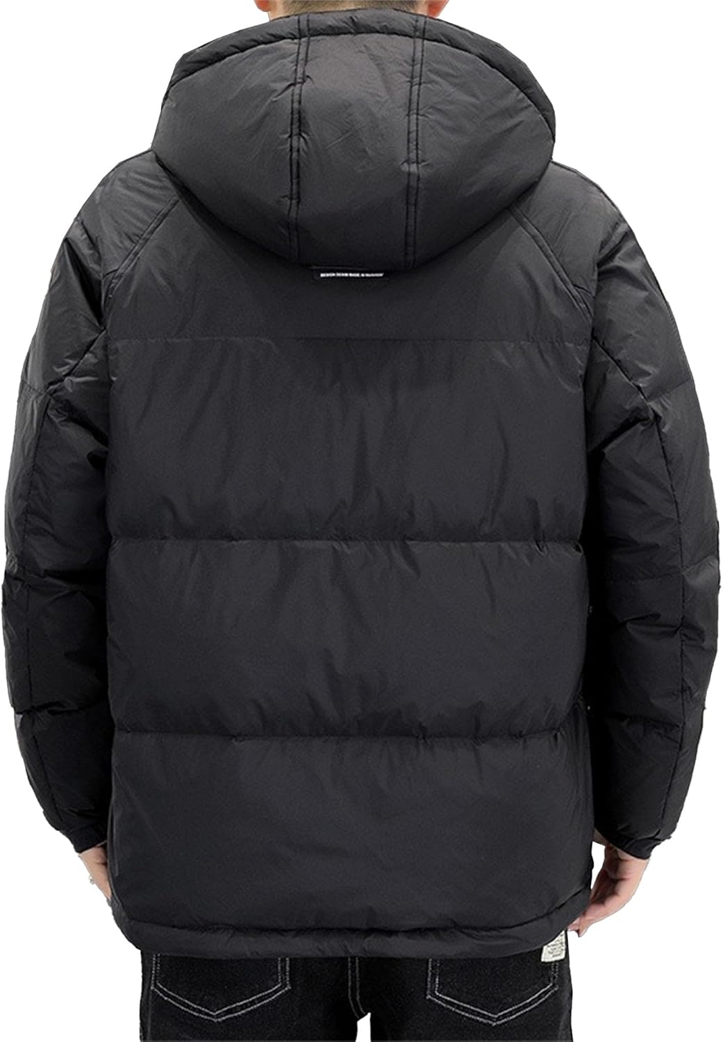 JEKE-DG Men's Hooded Stylish Winter Quilted Jacket Full Zip Casual Outdoor Jackte Coat Thick Insulated Waterproof Coats
