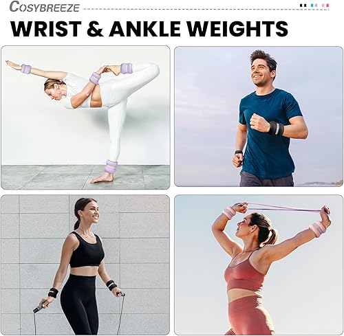 Miniatura 5 de Pesas de tobillo de 12346810 libras, 1 par de pesas de muñeca y pierna para mujeres y hombres, fuerza pesada para caminar, correr, trotar, fitness,