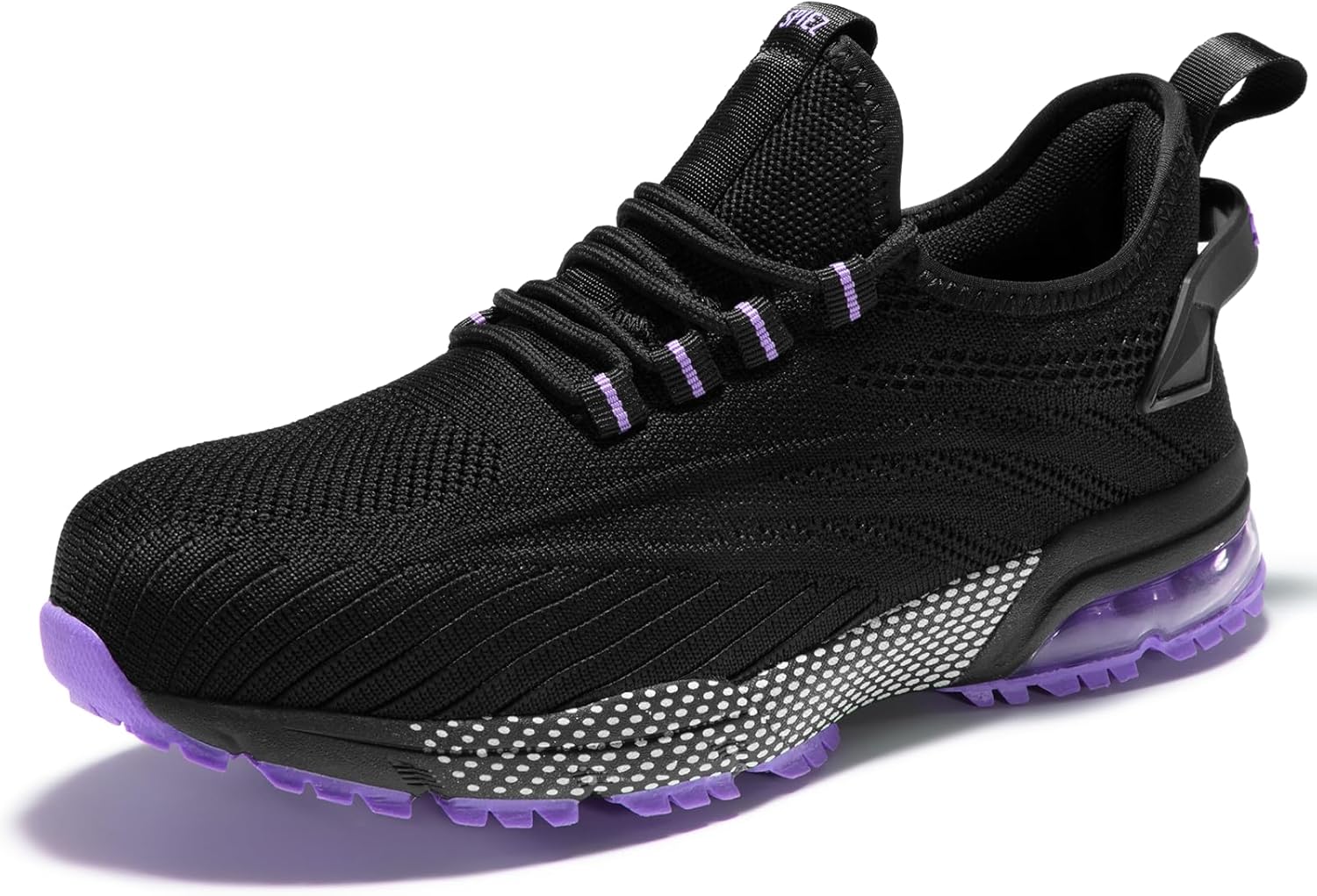 SPIEZ Safety Shoes for Women, Composite Toe Work Shoes with Air Cushioned Comfort, Lightweight Puncture Proof Safety Sneakers for Work and Daily Wear, Black Pink/Purple US4.5–10 - Image 8