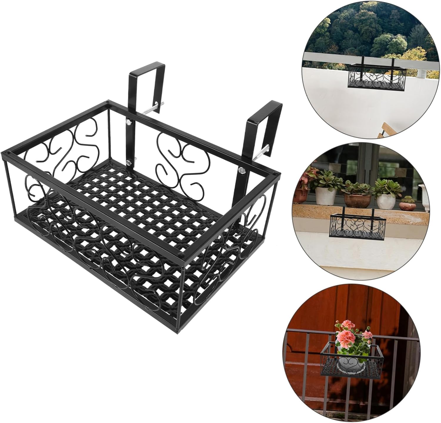 Balcony Flowerpot Hanging Rack Guardrail Succulent Plants Rack Flowerpot Hanging Support Flower Pot Holder