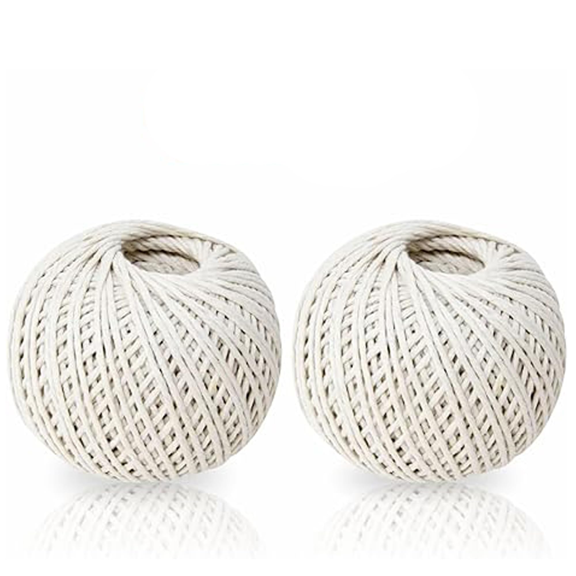 Gift String White Twine Cotton String Ball Butchers String Organic Cotton Cord Wrapping Bakers String Handicrafts Kitchen Cooking String Meat Sausage Decorative Handmade Wall Hanging DIY Craft 2pk
