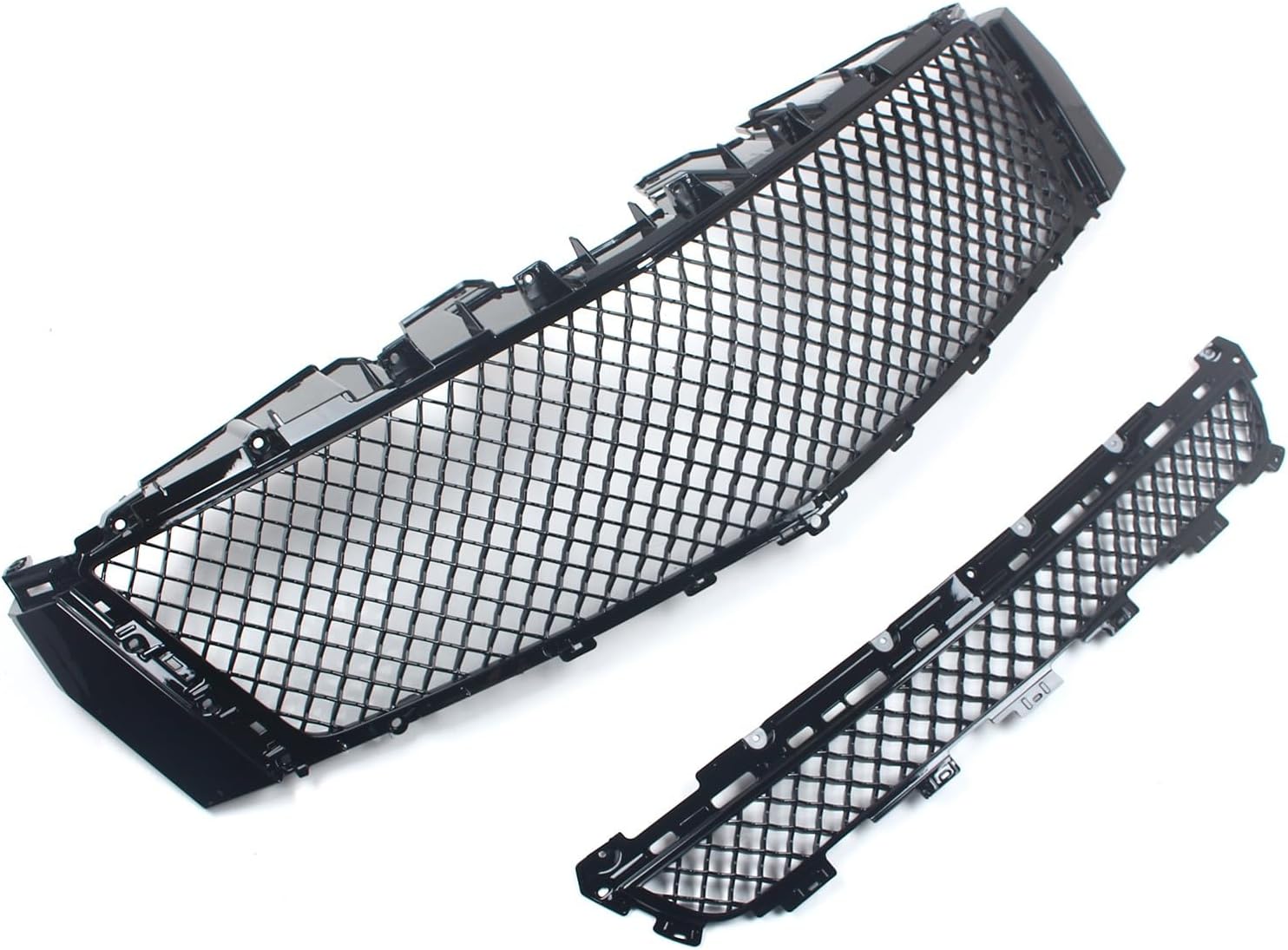 Car Front Upper +Lower Grille Mesh Covers, Front Bumper Grille Grill Mesh Cover Kit Compatible with Cadillac XTS 2013-2017
