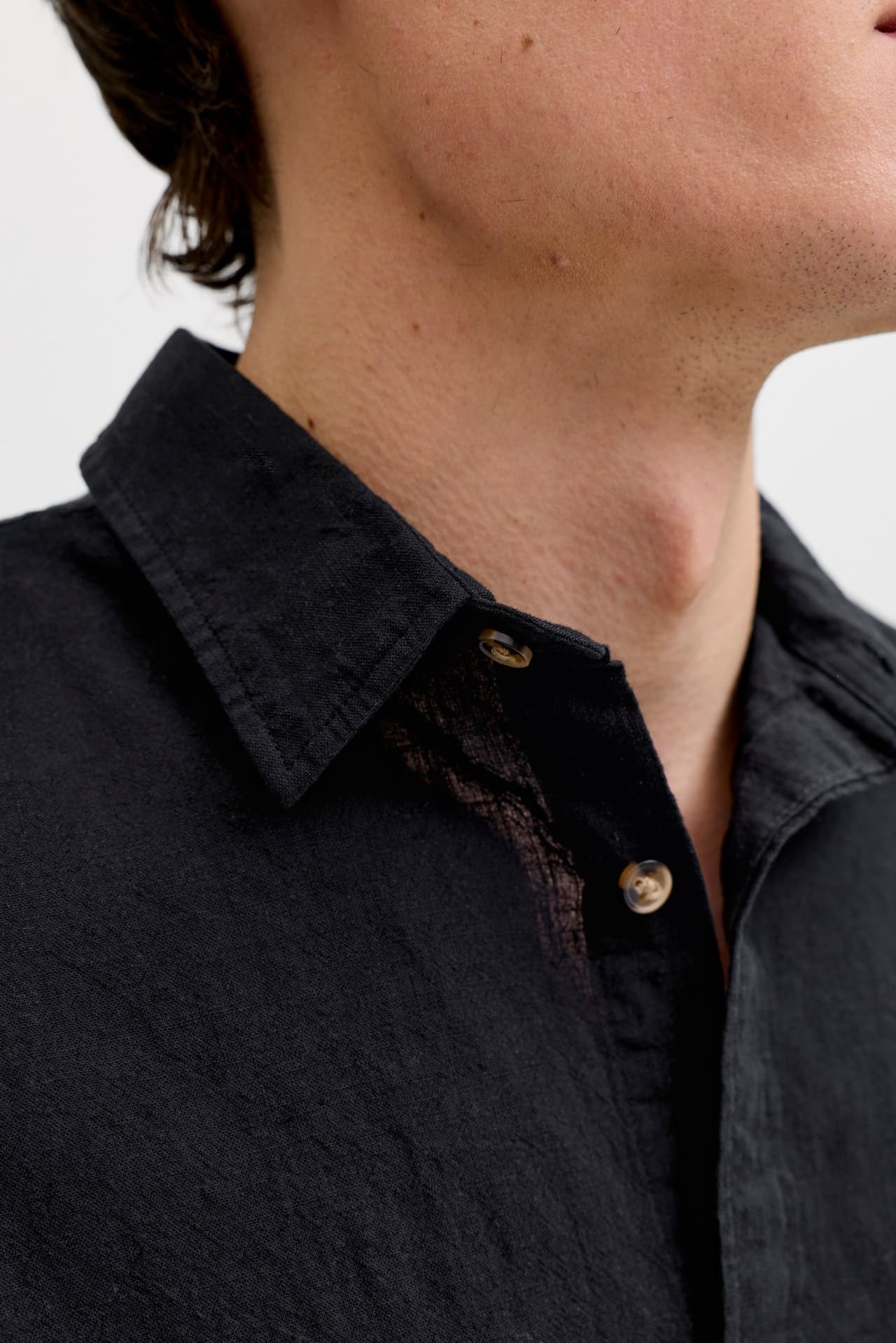 JACK & JONES Jjesummer Linen Blend Shirt L/S Sn Jjesummer Linen Blend Camiseta L/S Sn Hombre (Pack de 1)