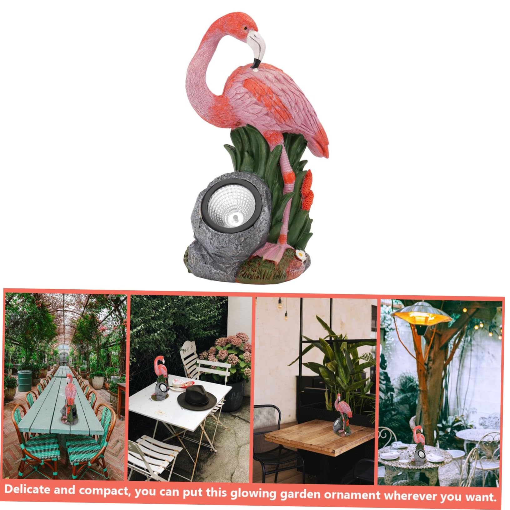 1 Kreatywny Flamingo Dekoracja Ogrodowa Energię Słoneczną Różowy Ornament Do Ogrodu Idealny Do Ogrodu Dziedzińca Wnętrza