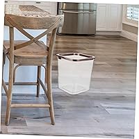 Vista 6 de HOMSFOU Cubo de basura de plástico transparente, cuadrado pequeño, cubo de basura de plástico, contenedor de papel para oficina, hogar, cocina
