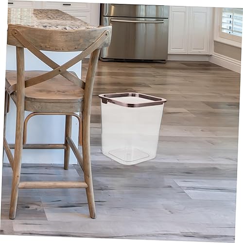 Miniatura 6 de HOMSFOU Cubo de basura de plástico transparente, cuadrado pequeño, cubo de basura de plástico, contenedor de papel para oficina, hogar, cocina,