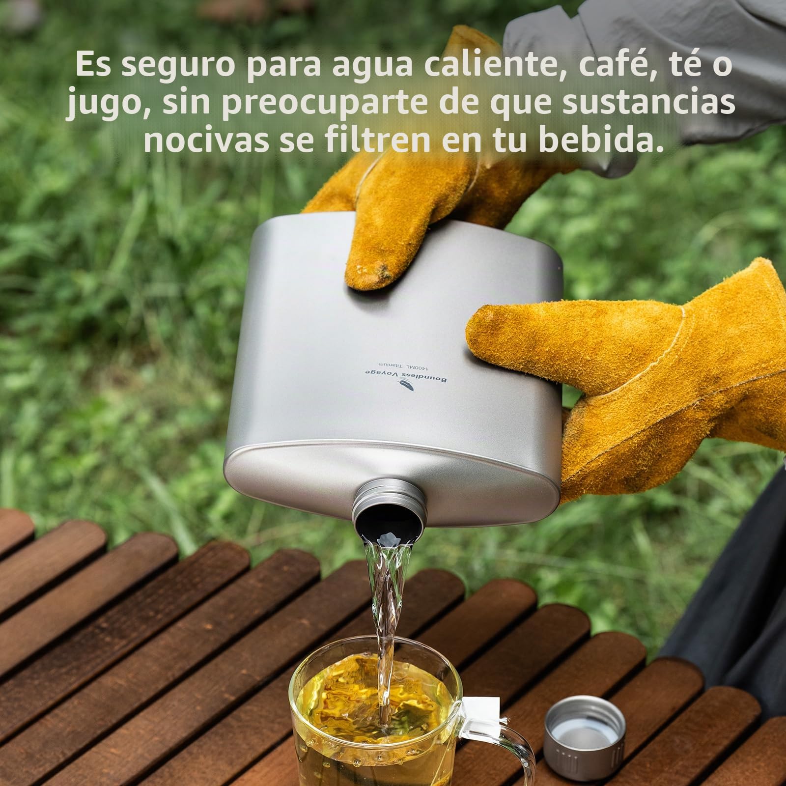 Boundless Voyage Botella de agua de titanio de 1400 ml, cantimplora de viaje D-3008D | Botella deportiva de gran capacidad, botella de boca ancha, para escalada al aire libre, camping, senderismo