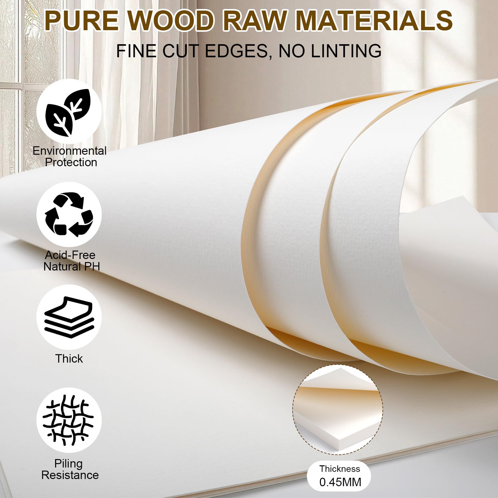 Aquarellpapier 300g 50 Blatt - Kaltgepresst Baumwolle