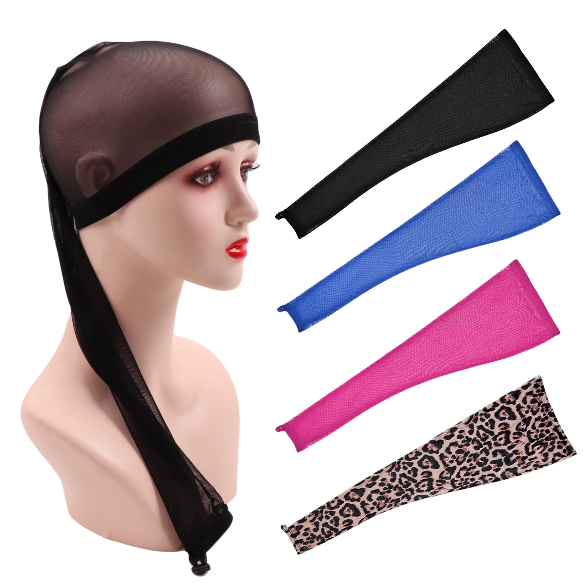 Boyiexin 27.6 inch Long Hair Sleeve Cap for Weaves Knotless Braids, Stretchy Hair Weave Sleeve for Women, Wig Sleeve Cap w...